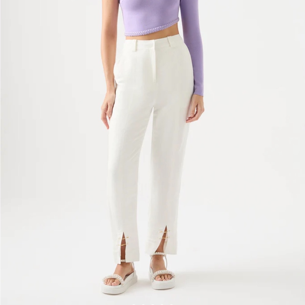 She split front tapered pant in ivory new with tags size au 6 /us 2